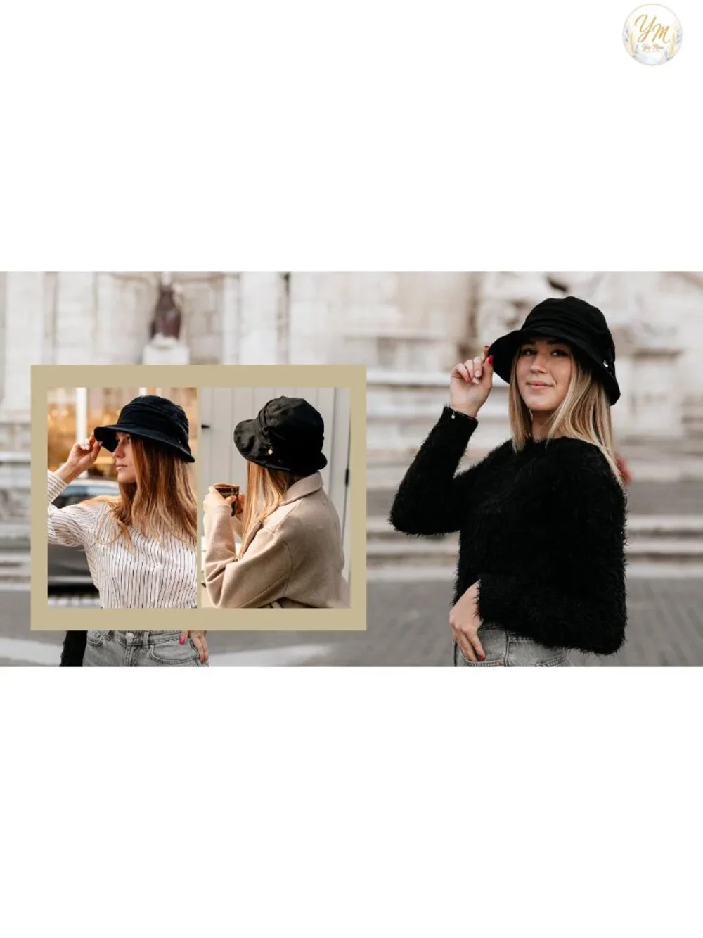 1920s Vintage Cloche Bucket Hat, Packable Crushable Polyester Blend, Satin